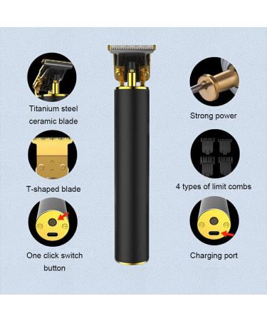 siduytin USB Rechargeable Electric T-Blade Trimmer Cordless Precise Trimming Quiet Operation Hair Cuttings Kit Hair Clippers Black - Buy Online on GoSupps.com