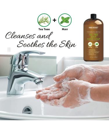 First Botany Tea Tree Mint Hand Soap - Natural Liquid Hand Soap with Peppermint, Jojoba & Coconut Oil - 16 oz - Buy Online on GoSupps.com