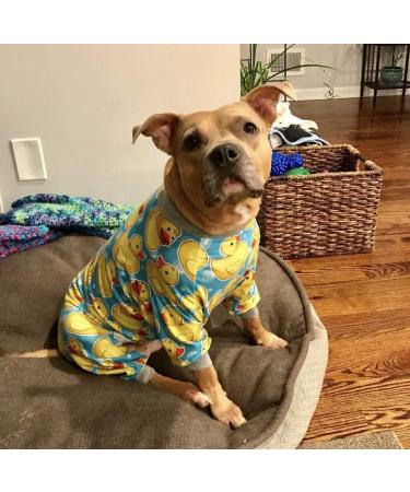 Pit Bull Lightweight Pajamas - Yellow Rubber Duck Print - Full Coverage Dog Pajamas - Size Large - Buy Online on GoSupps.com