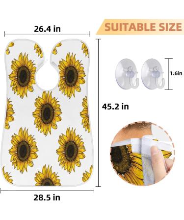 Beard Bib Apron for Men - Waterproof Hair Catcher & Grooming Cloth | Stylish Sunflower Design for Easy Shaving & Trimming - Buy Online on GoSupps.com