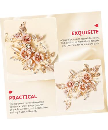 Beatifufu Flower Leaf Comb Bridal Hair Accessories Flower Bridal Hair Comb Wedding Hair Accessories Rhinestone Bridal Hair Comb Wedding Hair Comb Bride Alloy Rhinestone Crystal Headgear - Buy Online on GoSupps.com