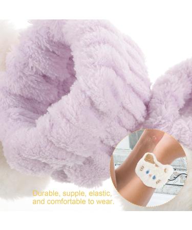 Lot de 4 Bracelets de Lavage de Visage Absorbants en Tissu Imitation Fourrure Anti-humidit et tanches Jusqu au Poignet Couleur Blanc Motifs Chat et Lapin Accessoires - Buy Online on GoSupps.com