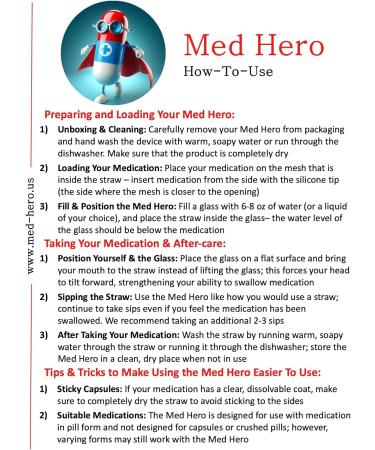 MedHero Pill Swallowing Aid | Safe Kid-Friendly Dual-Method Design | Reusable & Portable Tool for All Ages | Stainless Steel Stress-Free Solution - Buy Online on GoSupps.com