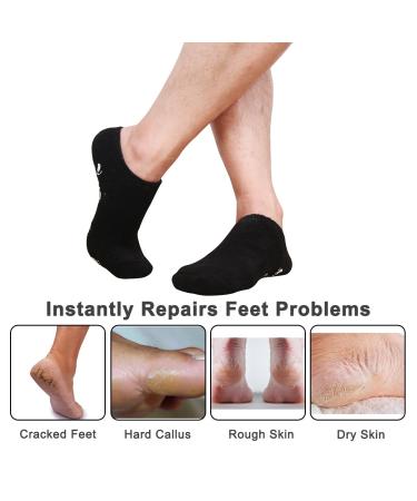 Matengf Moisturizing Gel Spa Socks - 2 Pairs for Men's Cracked Dry Skin Repair | Large Size UK 9-14 | Black - Buy Online on GoSupps.com