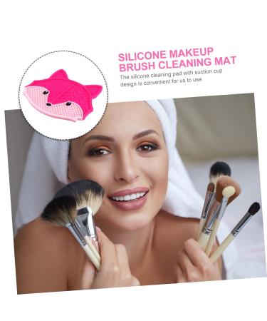 FRCOLOR 3pcs Fox Scrub Makeup Brushes & Cleaning Mat | Dry Brush Cleaner & Color Remover | Beauty Tools for Effortless Makeup Cleaning - Buy Online on GoSupps.com