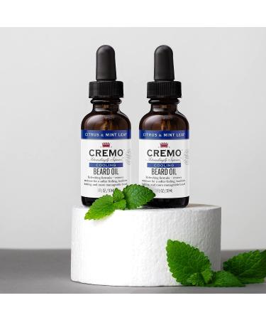 Cremo Beard Oil - Cooling Citrus & Mint Leaf 1 fl oz | Hydrate and Soothe Beard Itch - Buy Online on GoSupps.com