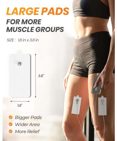 10-Pack Rectangular Snap TENS Unit Replacement Pads | Self-Adhesive 1.8X3.8 TENS Electrode Pads | AVCOO Latex-Free | Compatible with TENS EMS Devices | 3.5mm Button Leads | White - Buy Online on GoSupps.com