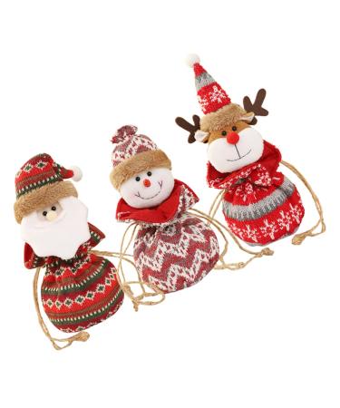Healvian 3pcs Apple Bag Candy Bag Kids Candy Holiday Bag Christmas Wrapping Bag Storage Rack Snack