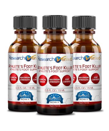 Research Verified Athlete's Foot Killer - 25% Undecylenic Acid & Tea Tree Oil - Top Relief for Athlete's Foot - Reduce Duration, Frequency & Severity - 1 Bottle - Buy Online on GoSupps.com