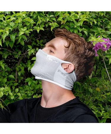 Naroo F5S 2-in-1 Reversible Dust Filtering Face Mask - Breathable White Sports Mask for Running Hiking & Cycling - Buy Online on GoSupps.com