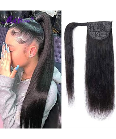 Ponytail Extensions 8-24inch Wrap Around Ponytail Extensions Straight Remy Human Hair Ponytail Human Hair Clip in Ponytail Hair Extensions Natural Black for Women(Size:12inch(30cm)) 12inch(30cm) Wrap Around - Buy Online on GoSupps.com