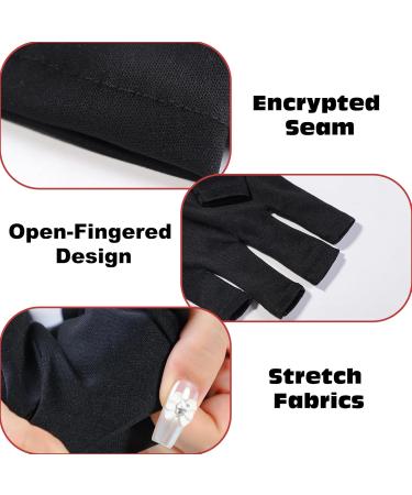 KASESSS 3 Pairs UV Gloves for Gel Nails Fingerless UV Protection Gloves Nail Art Anti UV Gloves Lightweight Nail Gloves UV Protection UV Lamp Gloves for Protect Hands from UV Light Lamp Dryer - Buy Online on GoSupps.com