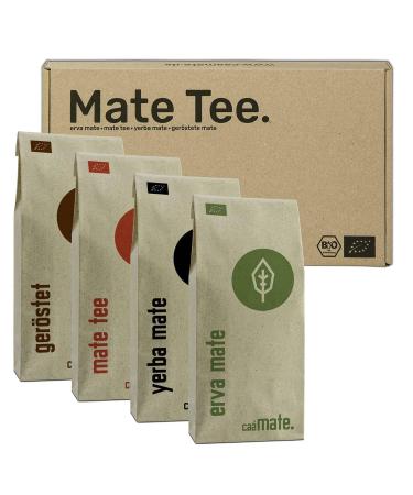 Organic Mate Tea Tasting Set | 4 Varieties (Erva Yerba Green Roasted) - 100g Each | International Shipping - Buy Online on GoSupps.com