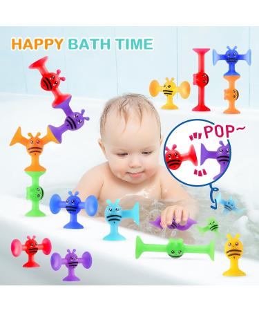 Sensory Silicone Suction Toys for Kids | 38 Pcs Building & Montessori Toy Set | Stress Relief & Travel Easter Gift | Ages 3-7 - Buy Online on GoSupps.com