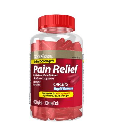 Good Sense Rapid Release Pain Relief Acetaminophen Caplets 500 mg Extra Strength Pain Reliever and Fever Reducer