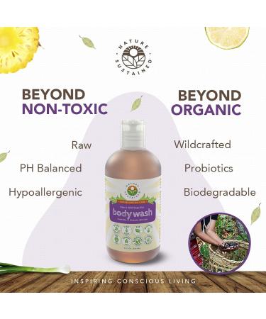 Nature Sustained Organic Body Wash & Face Wash Raw & Wildcrafted with Probiotics Soapberry Formula for Eczema & Psoriasis - Wild Plants Selected for Sensitive & Dry Skin 9oz Original Original 9 Fl Oz (Pack of 1) - Buy Online on GoSupps.com