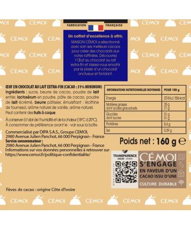 Maison C moi Easter Molding Milk Chocolate Egg 160 g - Buy Online on GoSupps.com