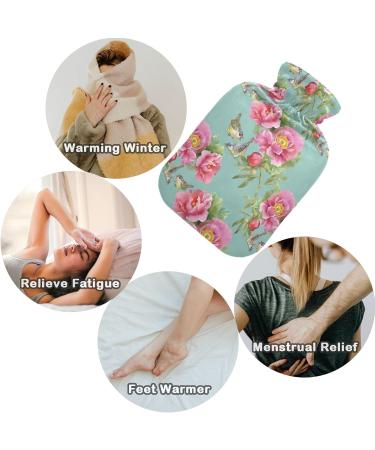 NAANLE 2L Heat Bottle with Floral Poppy Cover | Pain Relief & Therapy | Transparent Hot Water Bottle for Back & Neck Care - Buy Online on GoSupps.com
