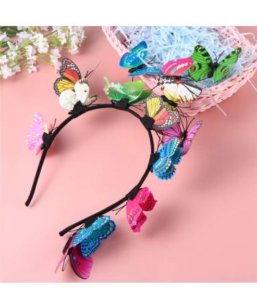 Lurrose Simulation Butterfly Headband 3D Butterfly Hairband Party Hair Accessories Festival Headband for Woman Girls Kids (Colorful) - Buy Online on GoSupps.com