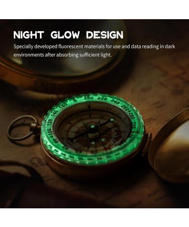 Buy Waterproof Outdoor Compass - Portable Hiking Compass with Luminous Jacks for Camping & Adventures (Golden) - Buy Online on GoSupps.com