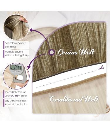 LAAVOO Virgin Hair Extensions - Brown Ombre Balayage 45cm - Real Hair Tress #4/7/80 - 25g Quality - Buy Online on GoSupps.com