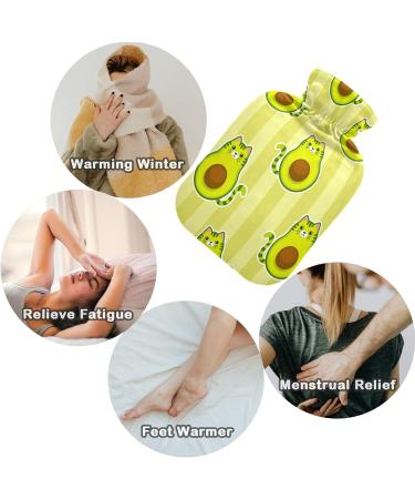 Naanle Sweet Avocado Cat Heat Bottle - 1L Transparent Hot Water Bottle for Bed & Pain Relief | Warmth & Cold Therapy - Buy Online on GoSupps.com