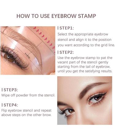 Kit 1-Step Brow Stamp and Shaping Kit Waterproof Shaping Set with 10 Eyebrow Styling Mode Card(Brown 1 Set) Light Brown*2 - Buy Online on GoSupps.com