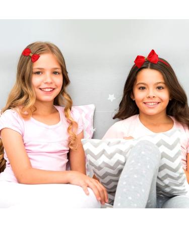 Greoer Red Ribbon Headband Soft Satin Red Bowknot Hairband with 2 Pieces Red Hair Bows Bow Headband Hair Accessories for Women and Girls for Birthday Daily Decoration Back to School Accessories - Buy Online on GoSupps.com