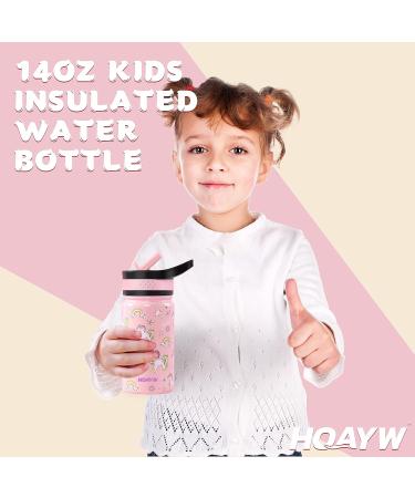 HQAYW Girls 14oz Stainless Steel Insulated Water Bottle - Leakproof BPA-Free Unicorn Tumbler for School and Sports - Buy Online on GoSupps.com