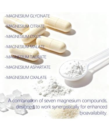 Magnesium Complex 1000mg - 7-in-1 Supplement with Glycinate Citrate & Malate - Supports Muscle Relaxation Sleep Heart Health - High Absorption Capsules 90 Count (1) - Buy Online on GoSupps.com
