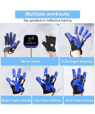 Rehabilitation Robotic Gloves for Hemiplegia Stroke Paralysis Arthritis - Left Hand-L Blue - Buy Online on GoSupps.com