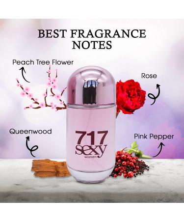 717 Sexy Eau de Parfum Spray Perfume Fragrance For Women-Daywear Casual Daily Cologne Set with Suede Pouch- 3.4 Fl Oz Bottle Beauty Gift for Birthday Anniversary - Buy Online on GoSupps.com