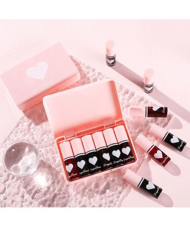 6 Colors Korean Lip Tint Stain Set - Long Lasting, Waterproof Lip and Cheek Tint with High Pigment and Vivid Color | Non-Stick Cup Mini Liquid Lipstick for Plumping - Lip Tint Makeup Set - Buy Online on GoSupps.com