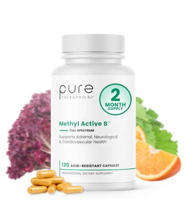 Pure Therapro Rx Methylated B Vitamins for Men and Women Made in USA 2 Month Supply | Active Methyl B Complex Vitamins Including Methyl B12 Methylfolate Benfotiamine Choline Niacin TMG & More