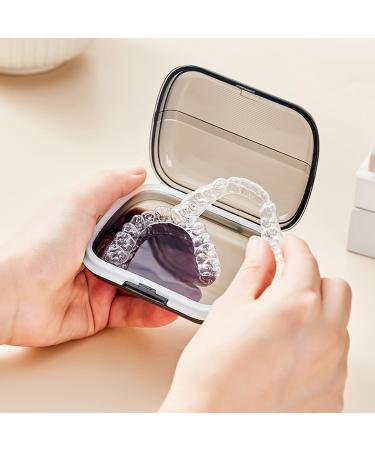 Buy Halter Holder Etui | Portable Retainer Holder & Cleaning Case for Invisible Dentures - Cypreason Transparent Black - Buy Online on GoSupps.com