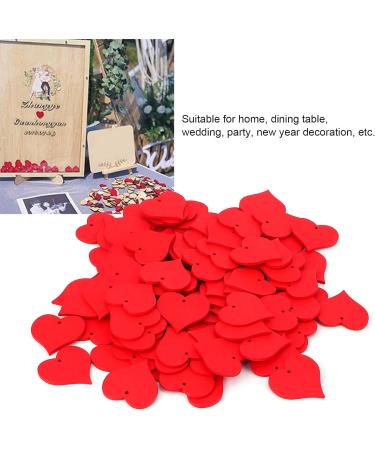 Yousiliang 100 Wooden Heart Slices - Handmade Red Heart-Shaped Pendants for DIY Crafts Wedding Decor & Tinkering - Buy Online on GoSupps.com