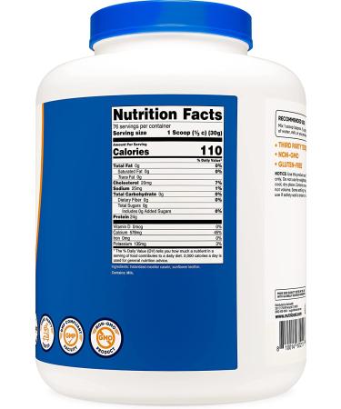 Nutricost 5lb Casein Protein Powder - Micellar Casein Non-GMO Gluten Free | Unflavored 5 Pound Pack - Buy Online on GoSupps.com