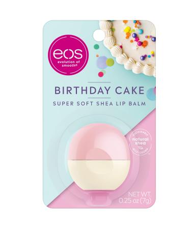 eos Super Soft Shea Lip Balm - Birthday Cake | 24 Hour Hydration | Lip Care to Moisturize Dry Lips | Gluten Free | 0.25 oz S
