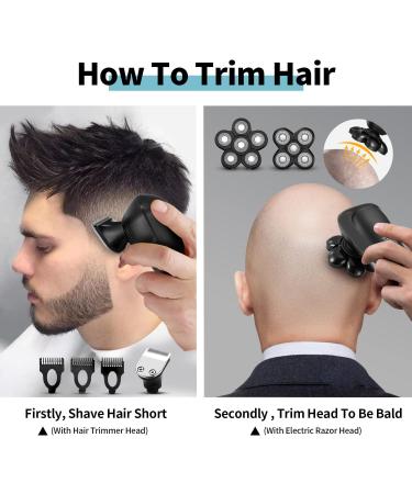 Vsmooth Bald Head Shaver for Men - Rotary Multifunctional Electric Shaver for Close Face Shaving - Cordless & Waterproof Rechargeable Razor - Buy Online on GoSupps.com