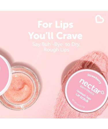 All Natural Vegan Strawberry Lip Scrub | Sugar Exfoliator & Lip Polish | Gentle Conditioning Lip Care Gift for Women & Girls - Buy Online on GoSupps.com