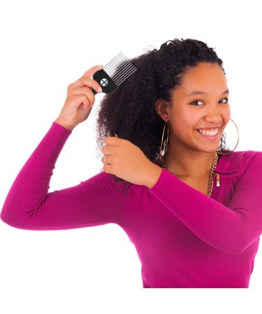 3-Pack Metal Afro Pick Comb - Hair Styling & Detangling Tool for Braid & Wig Care - Buy Online on GoSupps.com