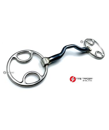 OTTE Ported Blue Sweet Iron mouthpiece Beval / Bevel Horse Bit Snaffle Loose Ring (5.5") - Buy Online on GoSupps.com