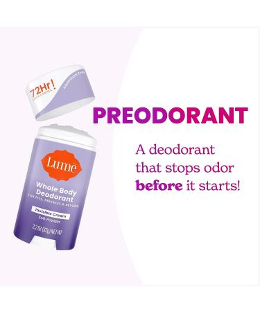 Lume Whole Body Deodorant Stick - 72hr Odor Control - Aluminum & Baking Soda Free - Skin Safe - 2.2oz (Soft Powder) - Buy Online on GoSupps.com