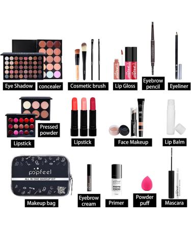 WishesMar Full Makeup Set for Women - Essential All-in-One Gift Kit with Eye Shadow, Concealer, Lipsticks, Mascara & More - Buy Online on GoSupps.com