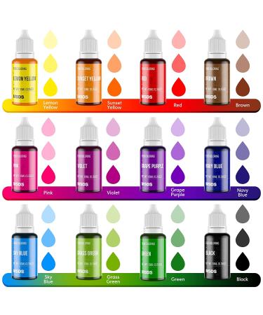Cherrysea 12 Color Food Grade Liquid Dye Set for Cake Decorating, Baking, Easter Eggs - 10ml Bottles (Pack of 12) - Vibrant & Tasteless Food Coloring Kit - Buy Online on GoSupps.com