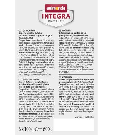Animonda Integra Protect Diabetes Cat Food - Wet Diet with Poultry 6x100g | Ideal for Diabetes Mellitus - Shop Internationally - Buy Online on GoSupps.com