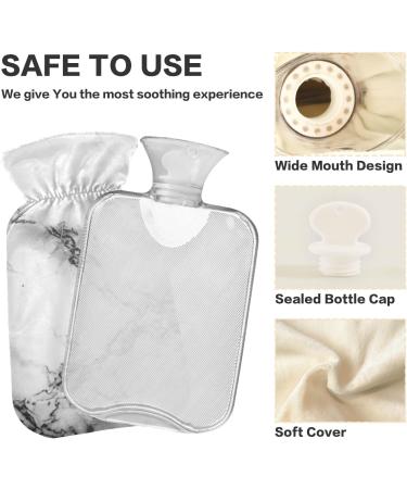 Buy 2L White Marble Hot Water Bottle with Cover | Pain Relief & Winter Hand Feet Warmer - Fast International Shipping - Buy Online on GoSupps.com