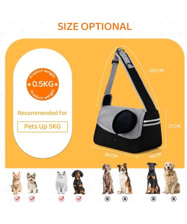 Flovippet Sling for Dogs & Cats | Breathable Carrier Bag for Small Dogs (Up to 5kg) | Outdoor Travel - Gray - Buy Online on GoSupps.com