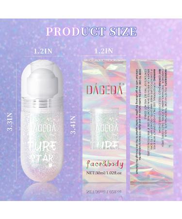 DAGEDA Body Glitter Gel - Holographic Roll-on Face & Hair Glitter for Rave Festival & Halloween Makeup - Buy Online on GoSupps.com