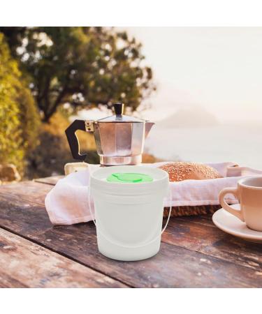 Veemoon 1-Liter White Plastic Bucket with Handle & Cover - All-Purpose Food Storage Solution - Buy Online on GoSupps.com